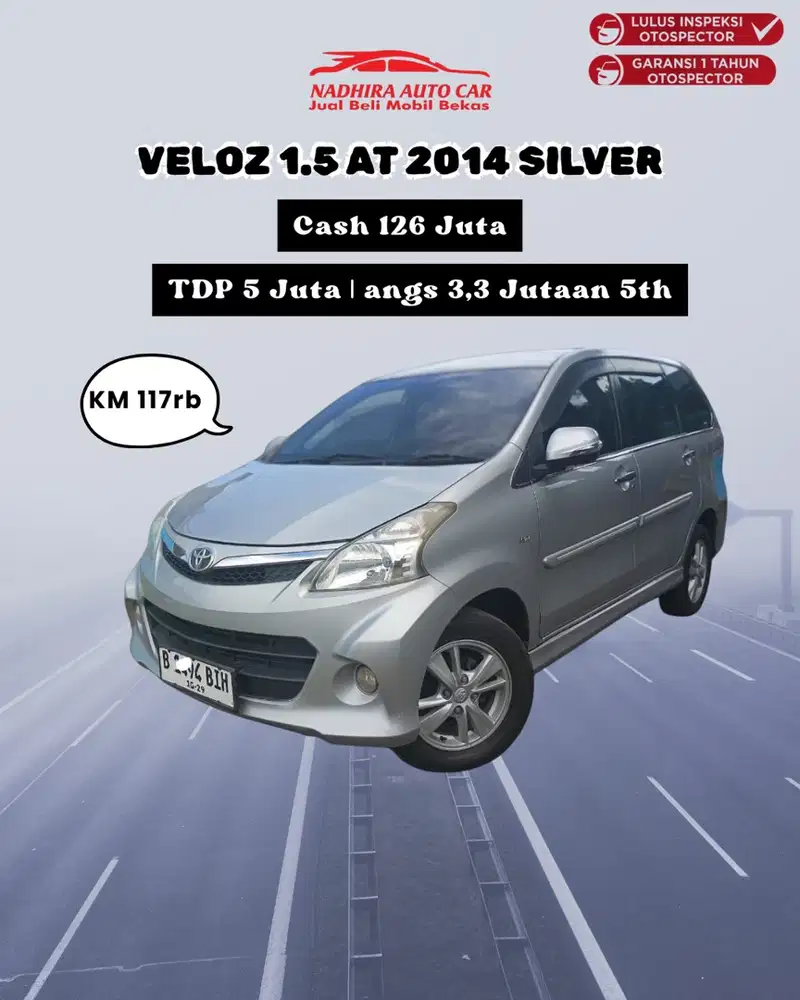 DP 5 Juta Avanza 1.5 Veloz AT 2014 Silver