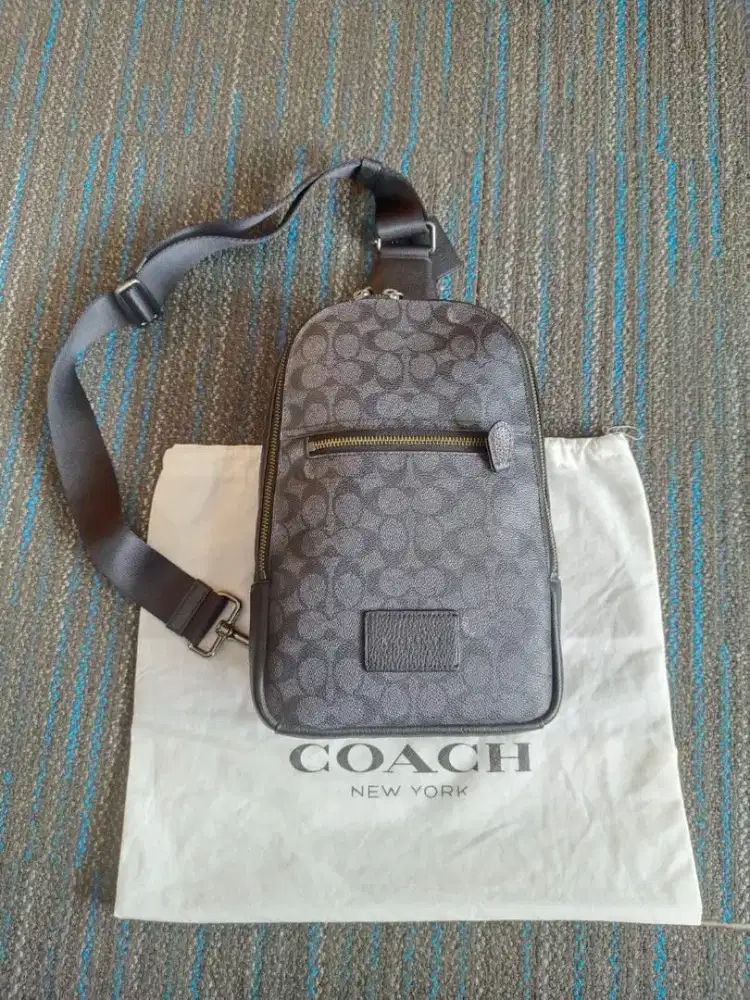 Coach Siganture monogram westpack sling bag campus tas original