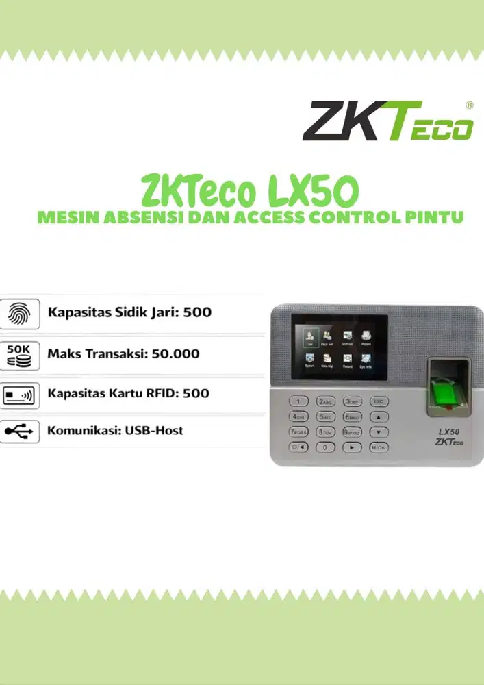 Mesin Absensi Fingerprint ZKTeco LX50
