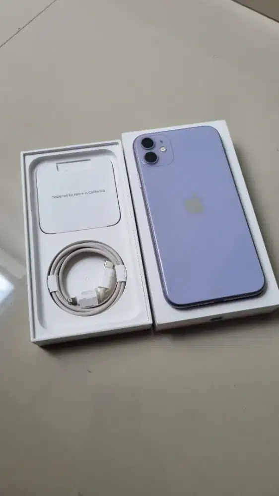 iphone 11 64gb purple ex ibox fullset, mulus, siap pakai