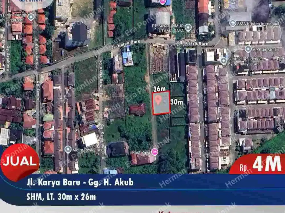 Jual Tanah Lokasi Karya Baru