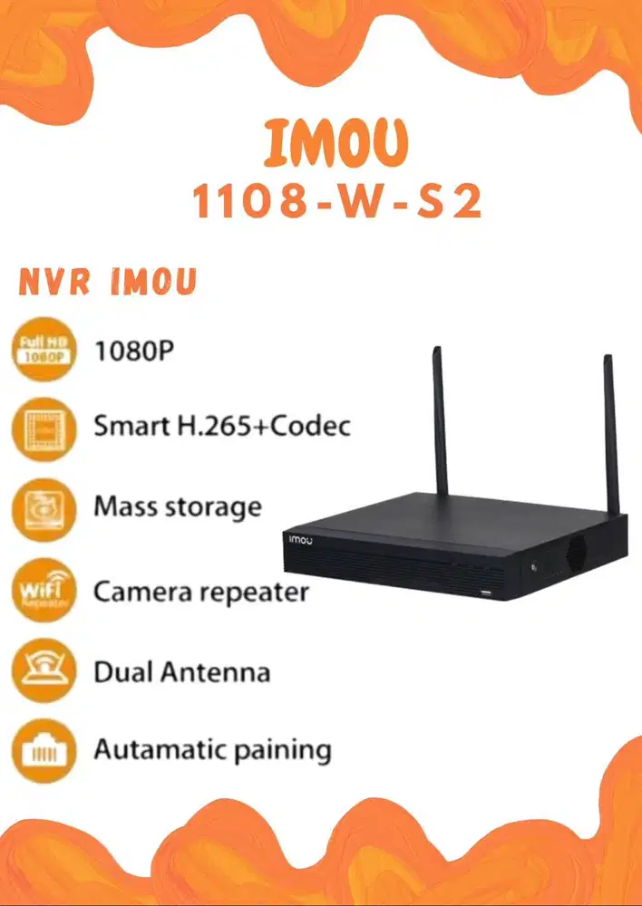 NVR1108HS-W-S2 Tipe: Wireless Recorder 8-Channel Wi-Fi