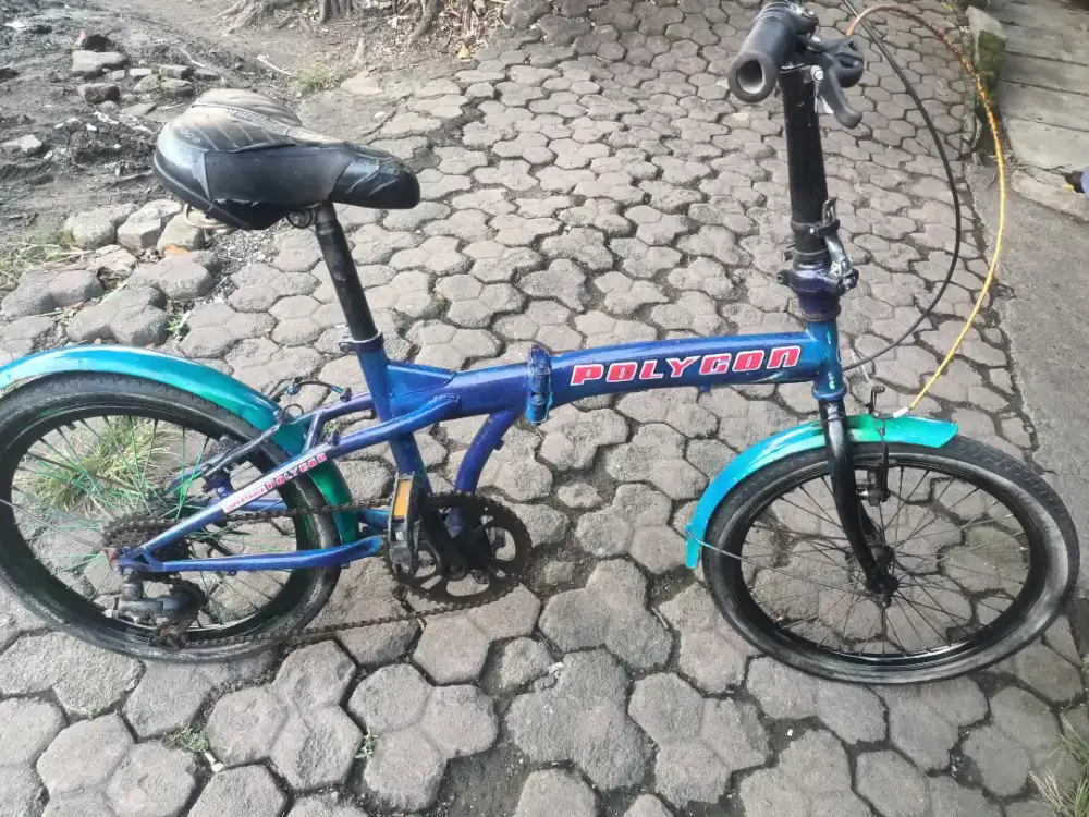 Sepeda lipat uk20 rangka kokoh rem pakem ban tebal semua