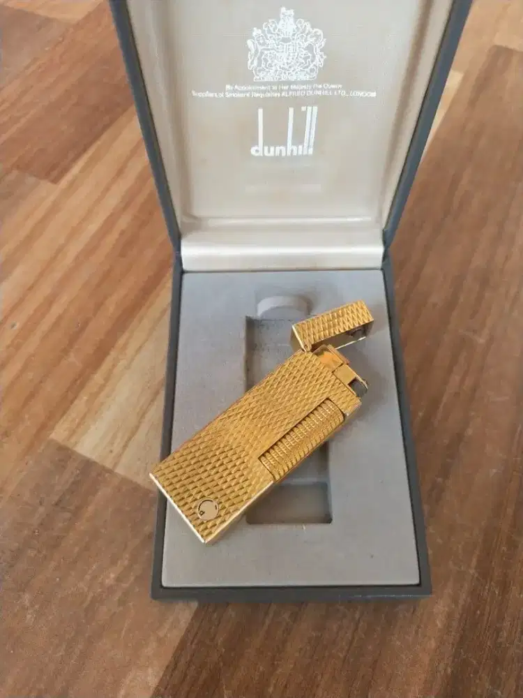 Dunhill barley rollagas gold plate antik korek mewah original lighter