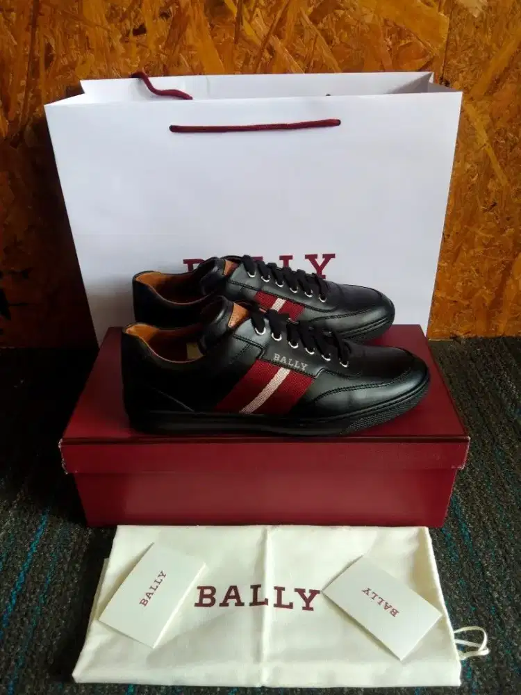 Bally Oriano Mens Black shoes leather sepatu original brand size 40