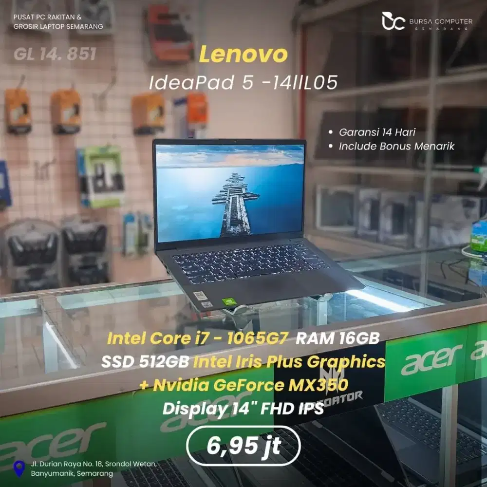 LENOVO Ideapad 5-14IIL05 | Core i7 1065G7 16GB 512GB MX350