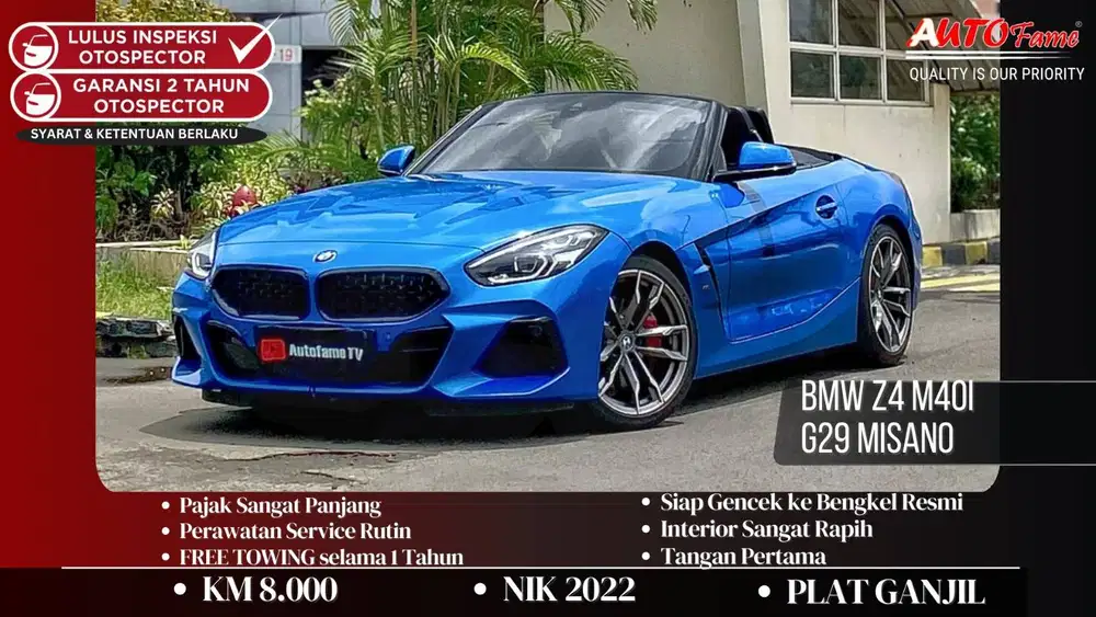 KM8RB BMW Z4 M40i G29 Misano Blue On Black NIK 2022 Akhir Tgn 1 Dr Br