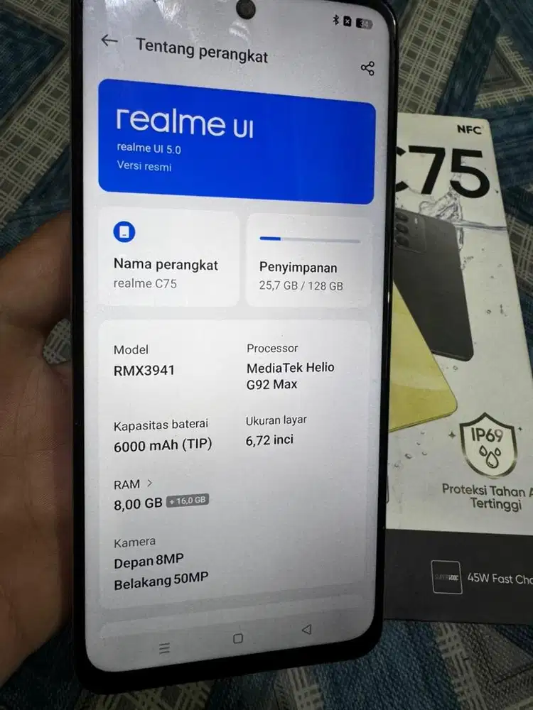 Realme c75 8+16/128 fullset muluss no minusss