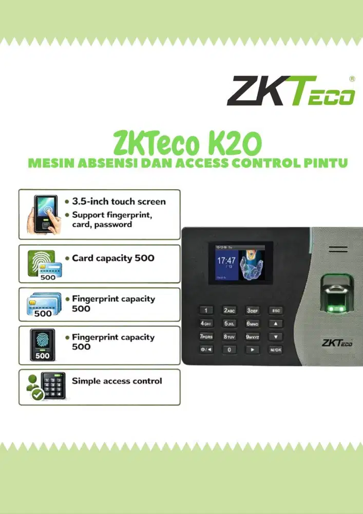 Mesin Absensi Fingerprint ZKTeco K20