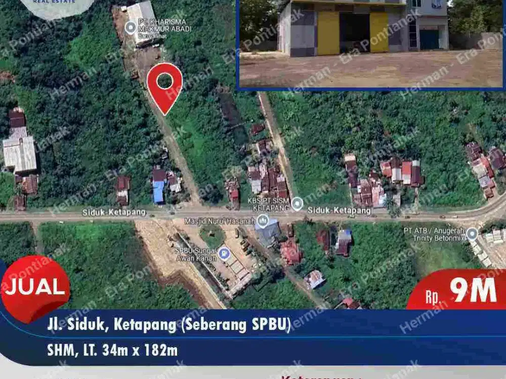 Dijual Tanah beserta Gudang