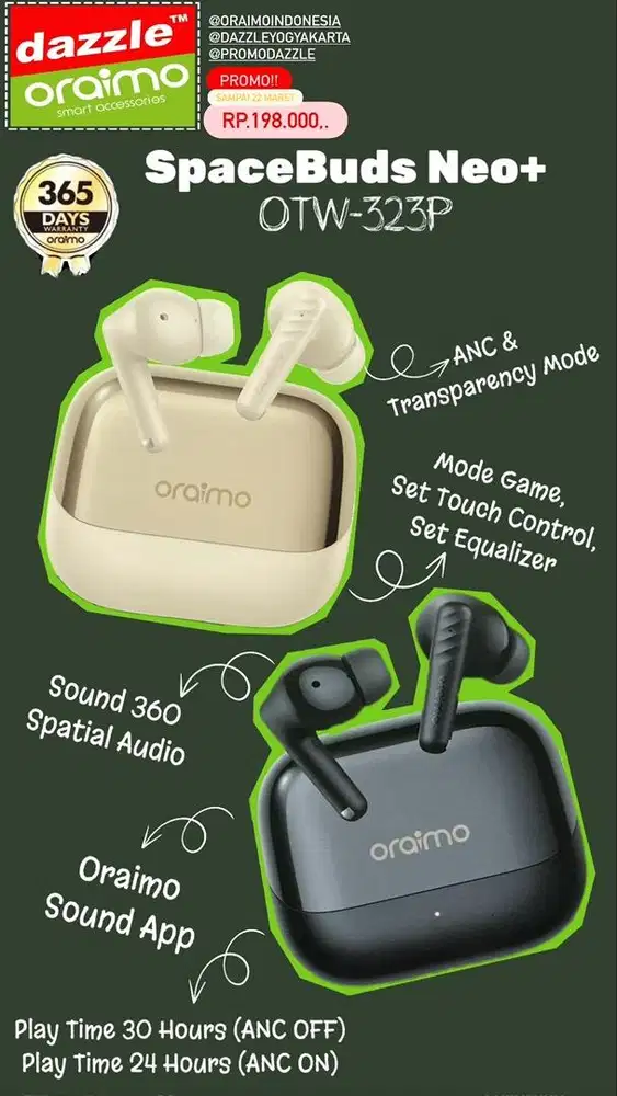 TWS ANC Oraimo Spacebuds Neo+