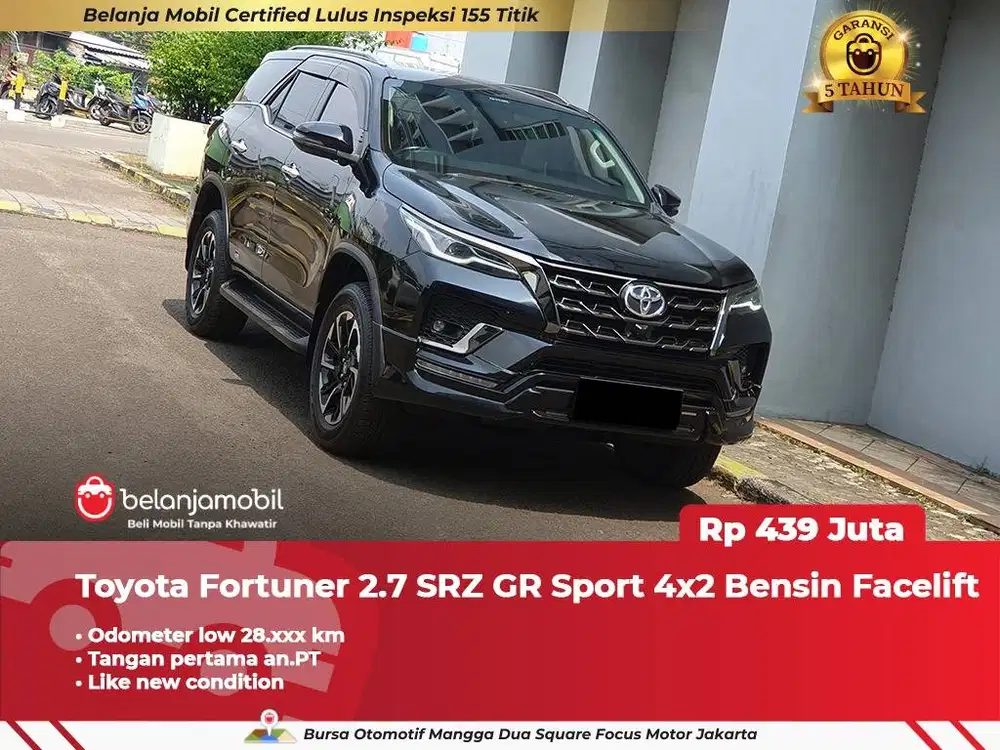 [ LOW KM 28RB ] Toyota Fortuner 2.7 SRZ GR Sport 4x2 Bensin 2022 2023