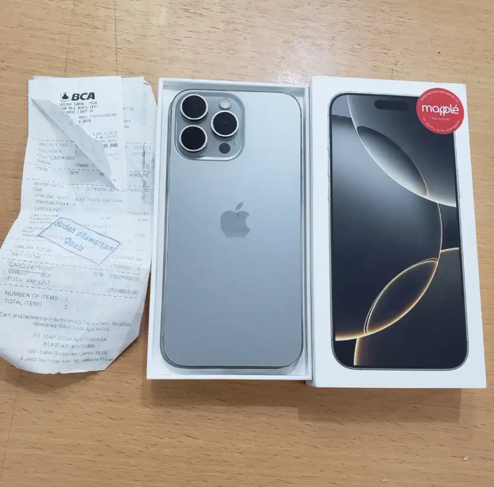 iPhone 16 ProMax Pro Max 256GB Natural Titanium Mulus Resmi iBox