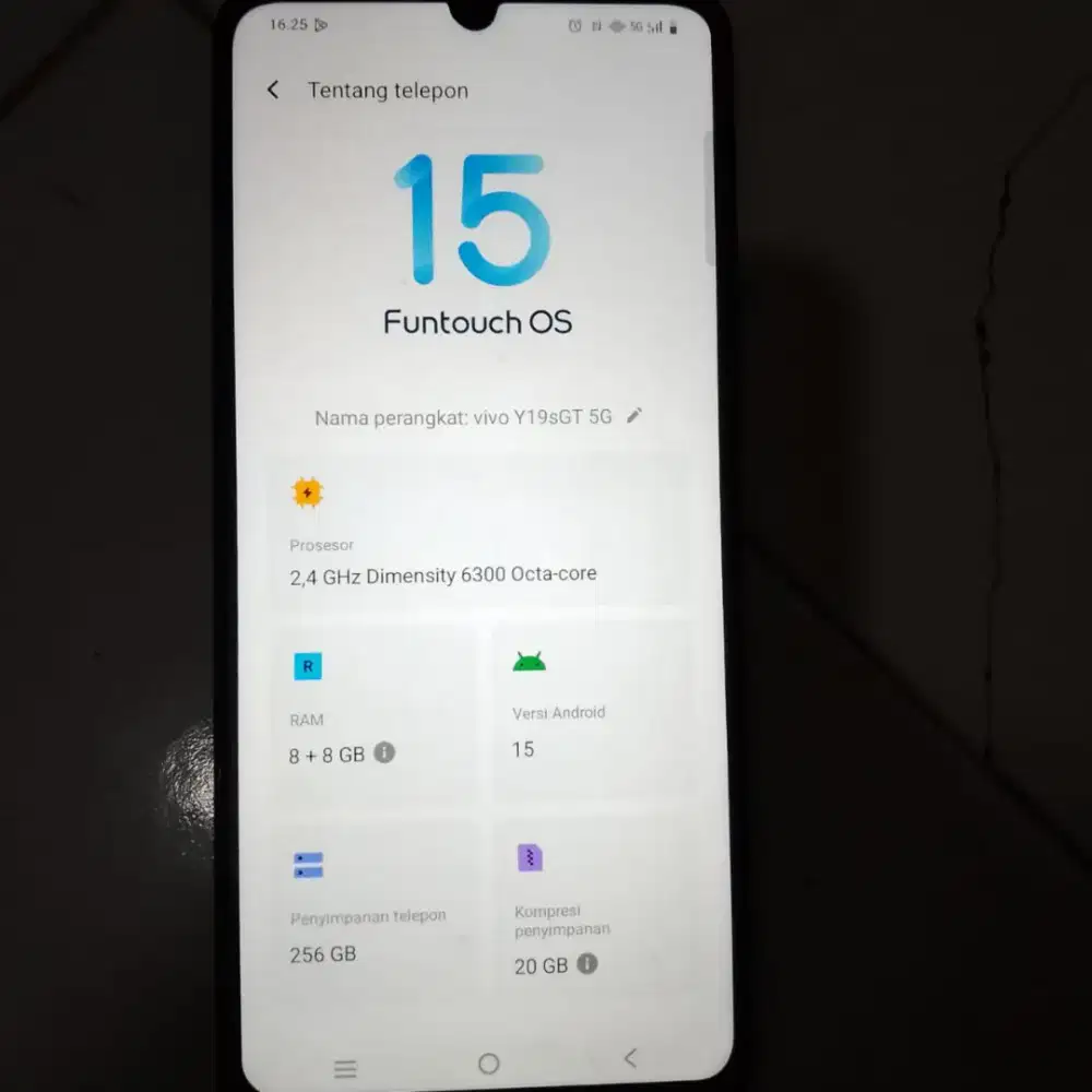 Di jual BU HP vivo Y19sGT 5G, ram 8/256, lokasi jakpus