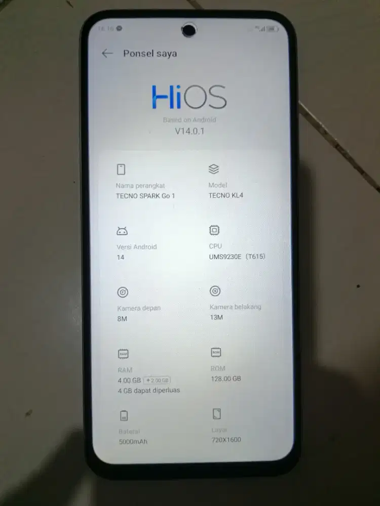 Di jual BU HP tecno spark go 1, ram 4+4/128, lokasi jakpus