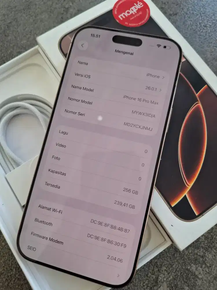 Iphone 16 promax 256 dessert titanium like new digimaps