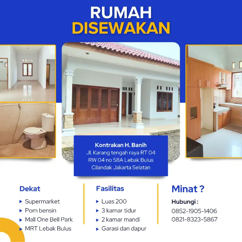 Disewakan Rumah/Kantor Di Cilandak Jakarta Selatan