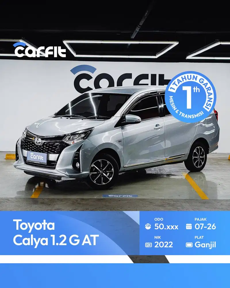 [Cash] NIK 2022 Toyota Calya 1.2 G AT