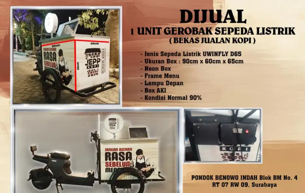 Gerobak Kopi Keliling/Starling ( Sepeda Listrik )