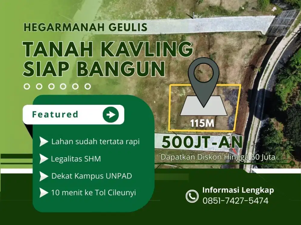 Tanah Kavling Kost Premium Jatinangor Tepi Jalan Utama Dekat UNPAD
