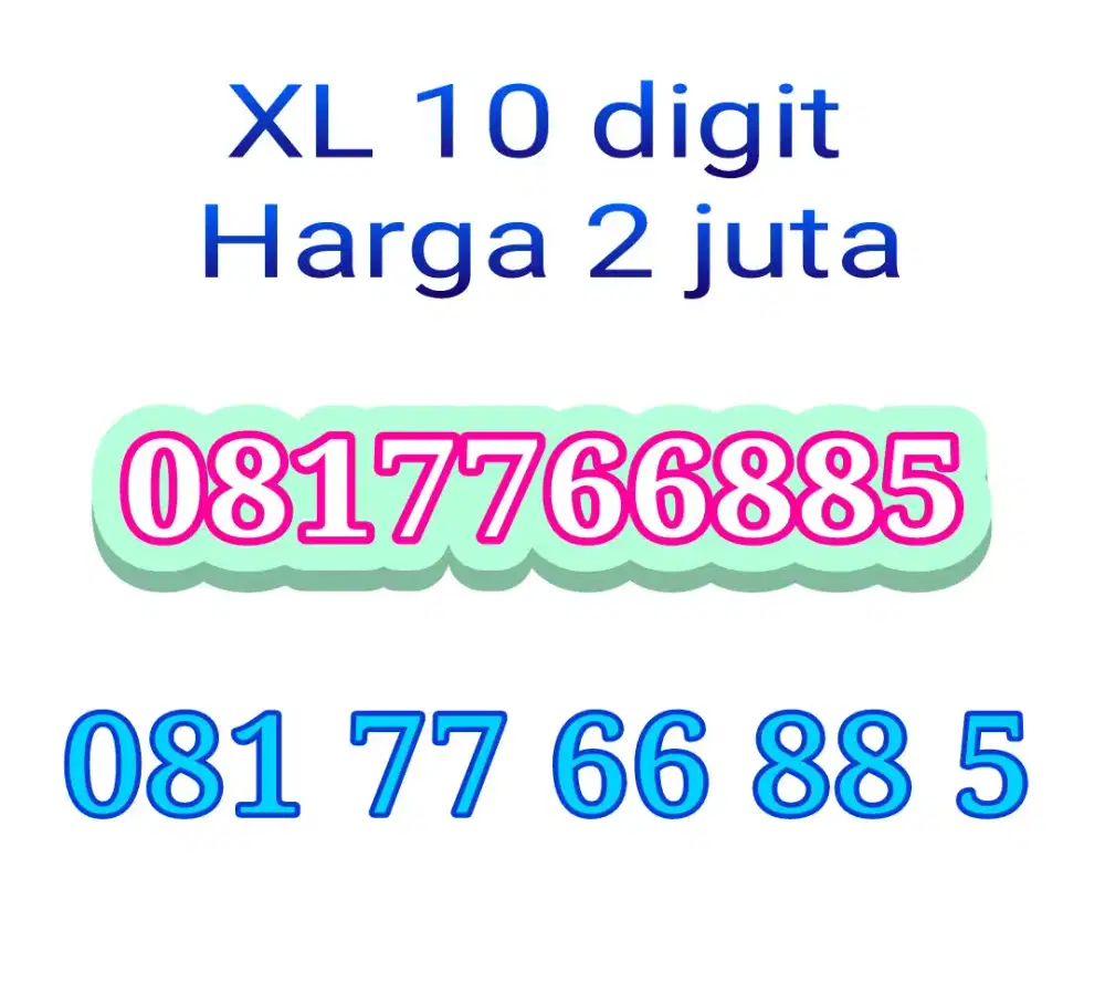 Kartu perdana Nomor  Cantik XL 10 digit