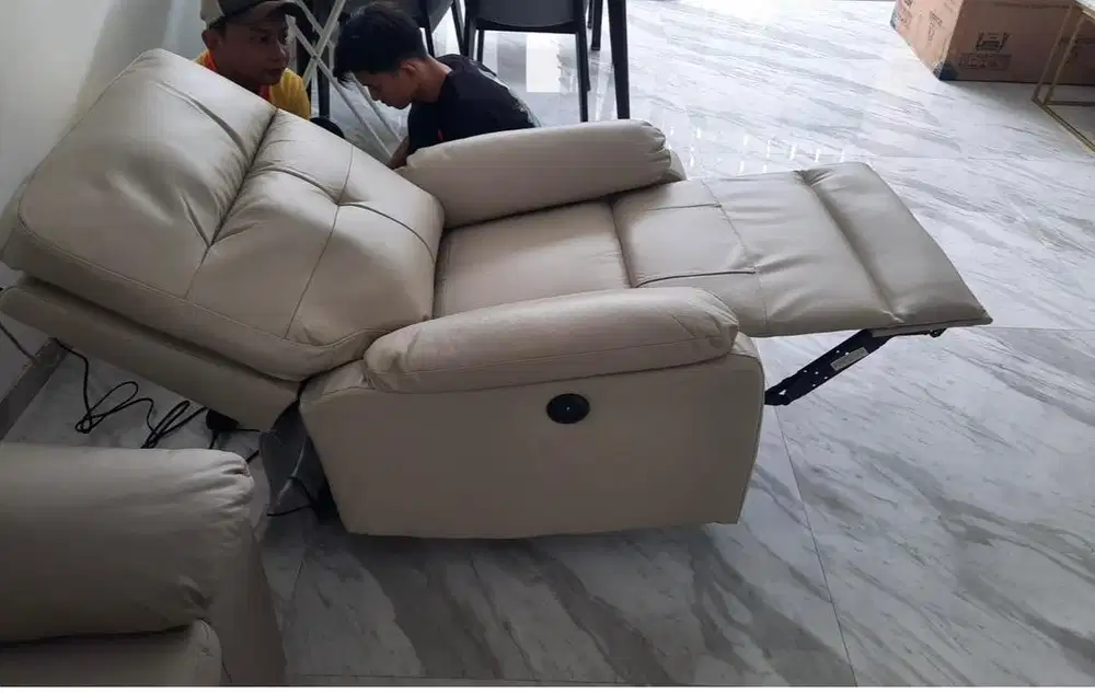 sofa recliner electric  warna beige