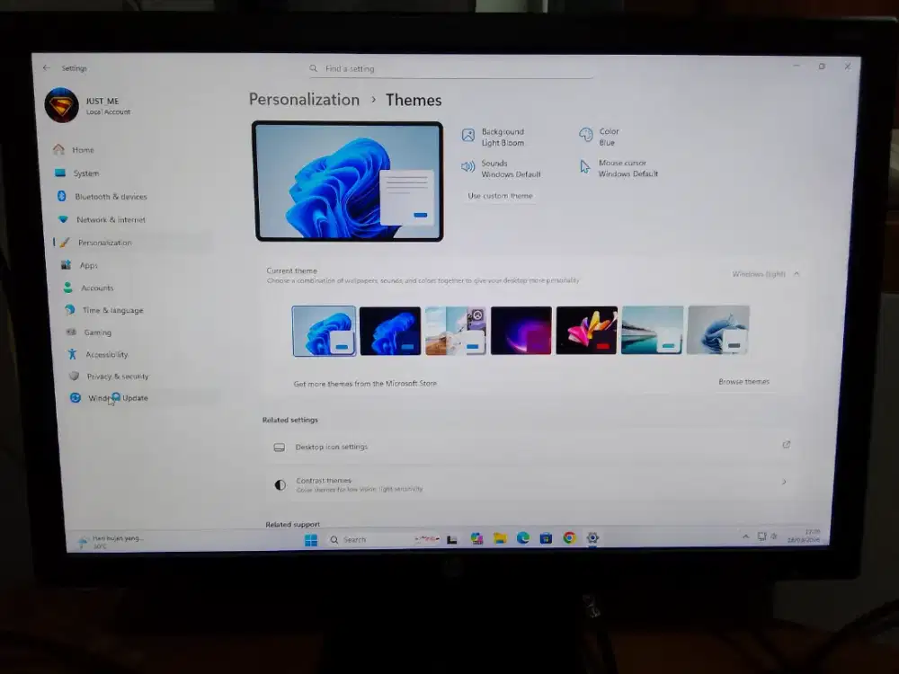 Monitor LED IPS 20 merk HP bening mulus normal