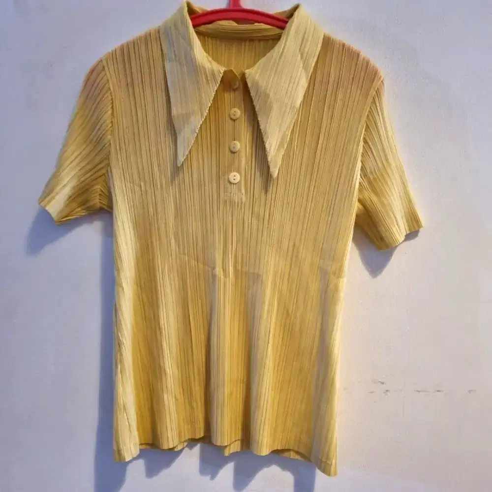 Blouse Pleats Premium Kerah ala Issey Miyake anti Kusut