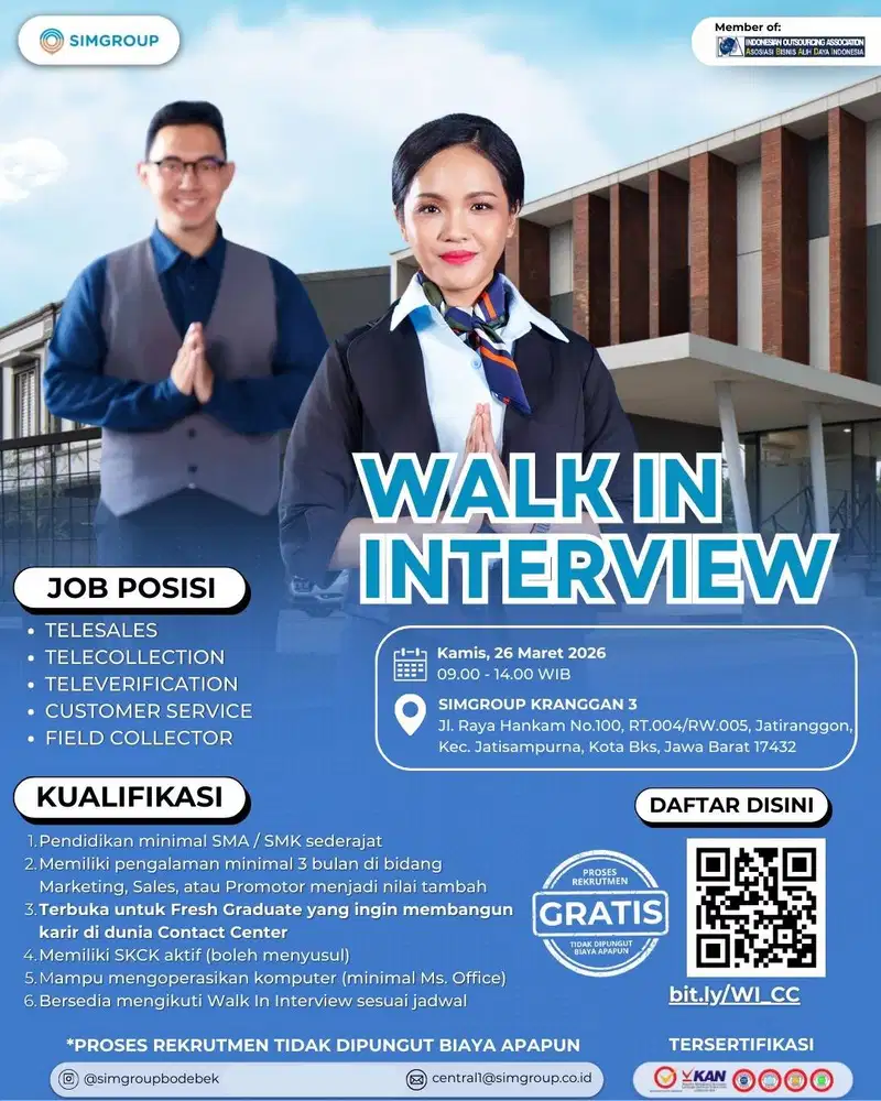 WALK-IN INTERVIEW DI SIMGROUP: Posisi Contact Center