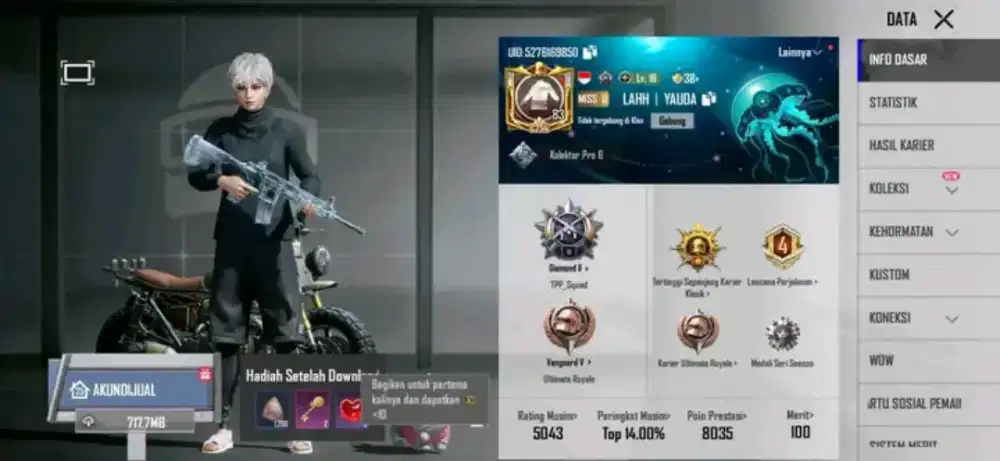 JUAL BELI AKUN PUBG MOBILEE