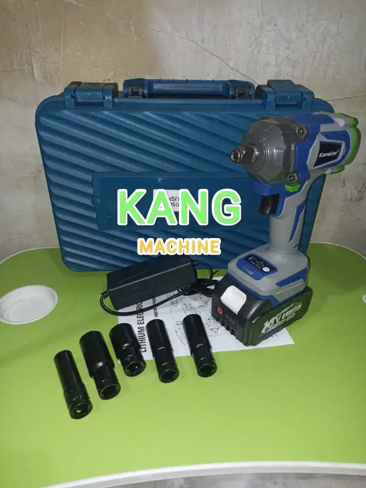 Impact wrench cordless Kamolee DTW500 1200NM mesin buka baut baterai