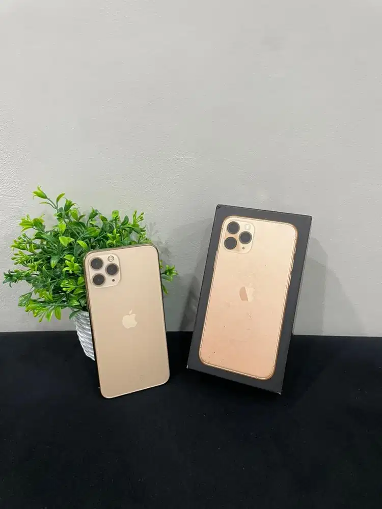 IPhone 11 Pro 64GB Gold mulus Fullset BH 97% Sinyal Permanent