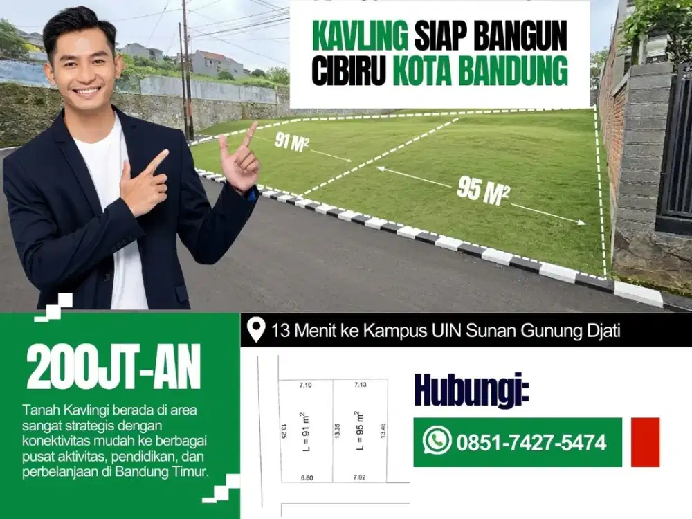 Tanah Kavling Siap Bangun 200 Jutaan Strategis Dekat Kampus UIN & Ubertos