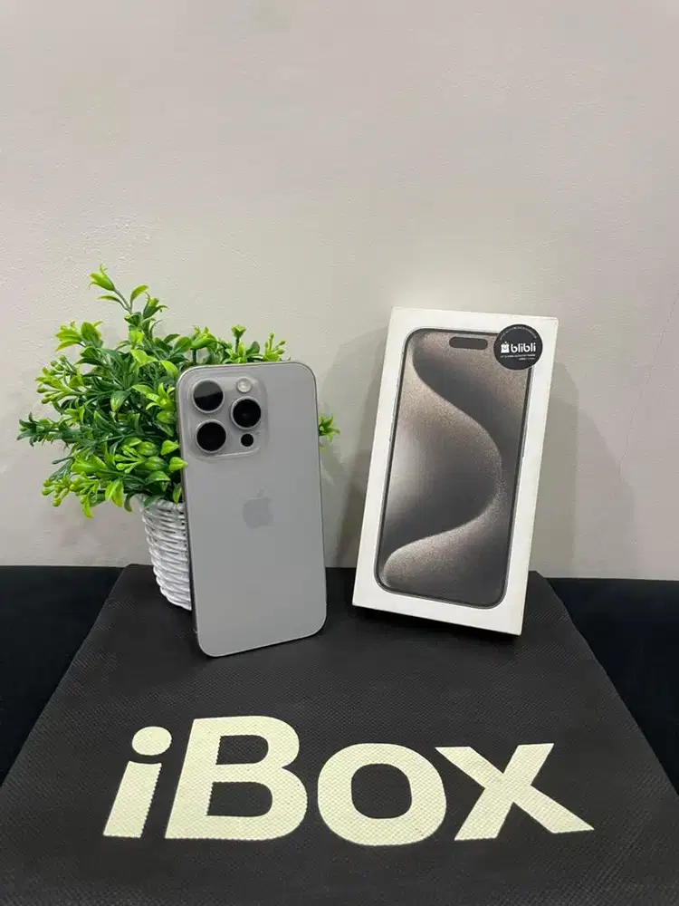 IPhone 15 Pro 128GB iBox Natural mulus Fullset Ori BH 100% Permanen