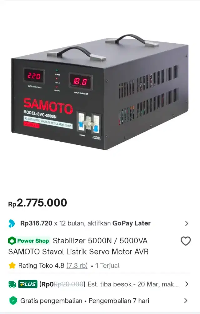 Stabilizer Samoto 5000N 5000Va
