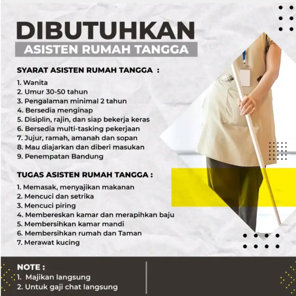 Loker asisten rumah tangga