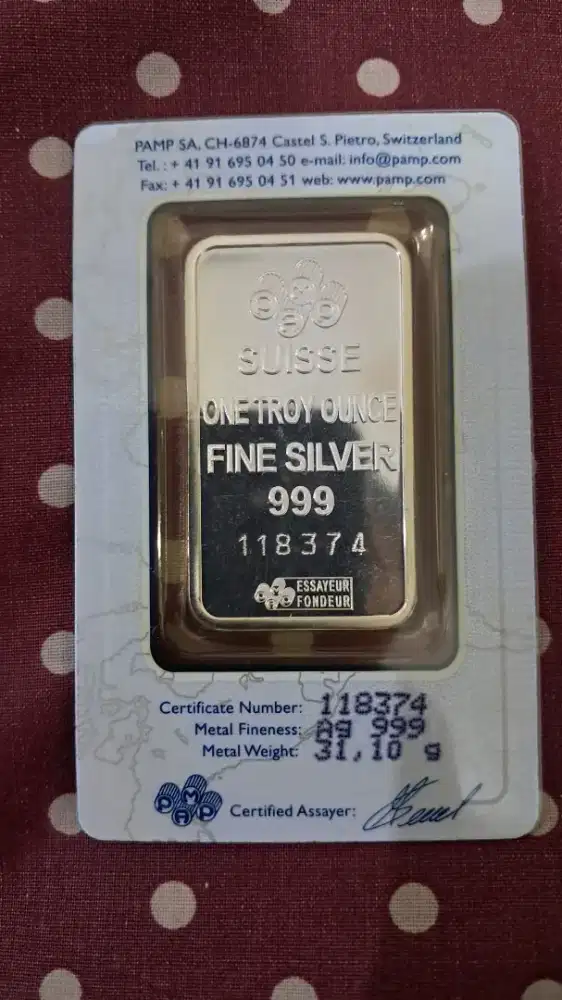 PAMP Suisse 1 oz Silver Bar