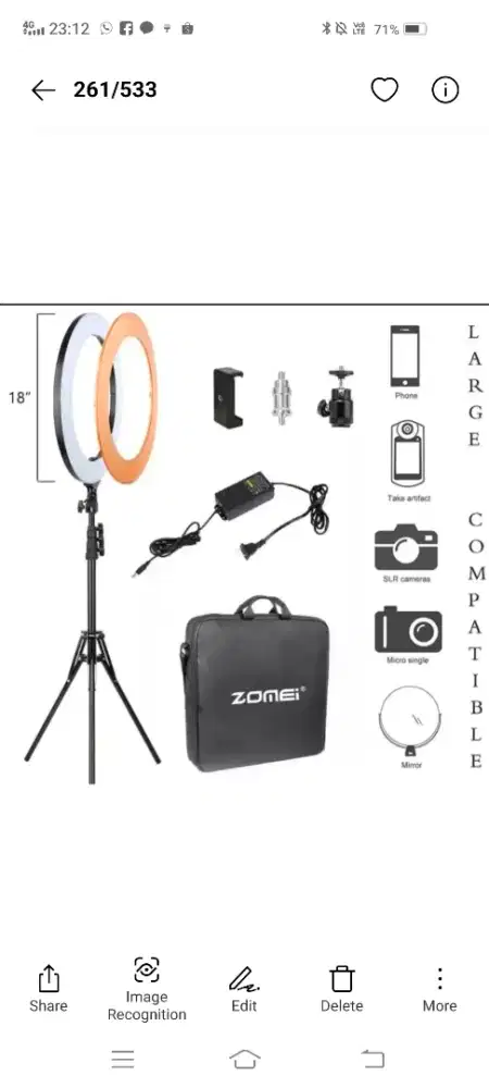 zomei ring light 18inc new