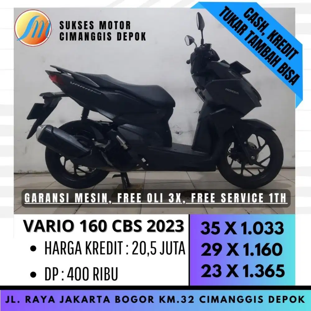 HONDA VARIO 160 CBS 2023 DP 600 CASHBACK UPTO 700 [SUKSES MOTOR]