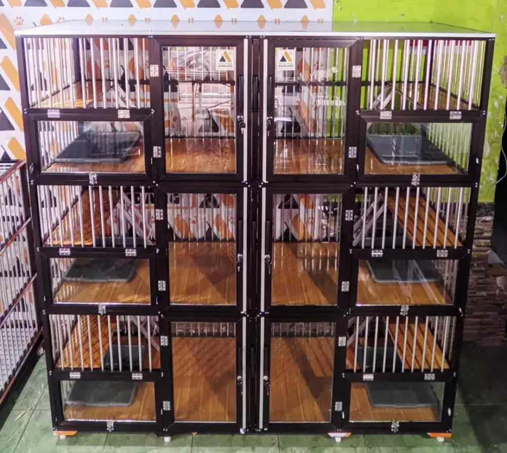 Kandang kucing alumunium 6 pintu harga net