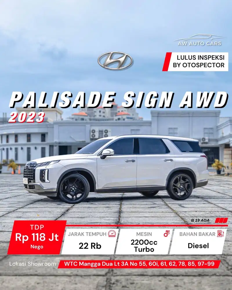 [KM 22 RB] Hyundai Palisade 2.2 AWD 2023 4x4 Offroad non FWD 2024