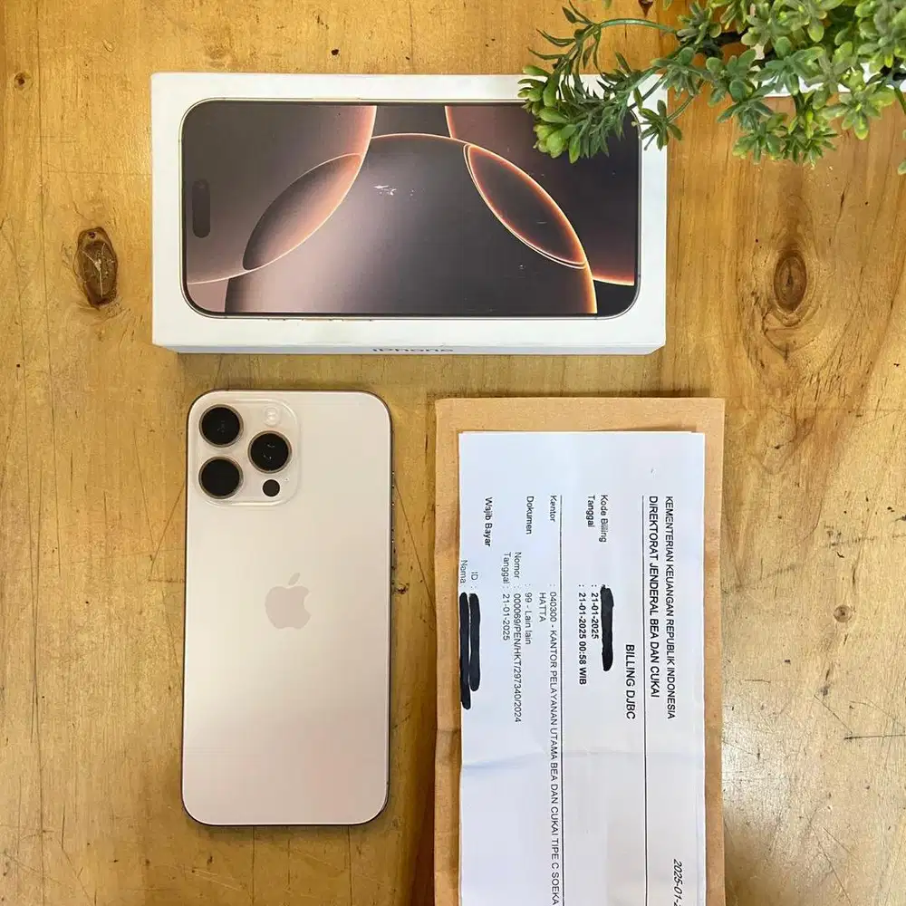 Dual nano sim iPhone 16 Pro max 256GB desert titanium Pajak resmi