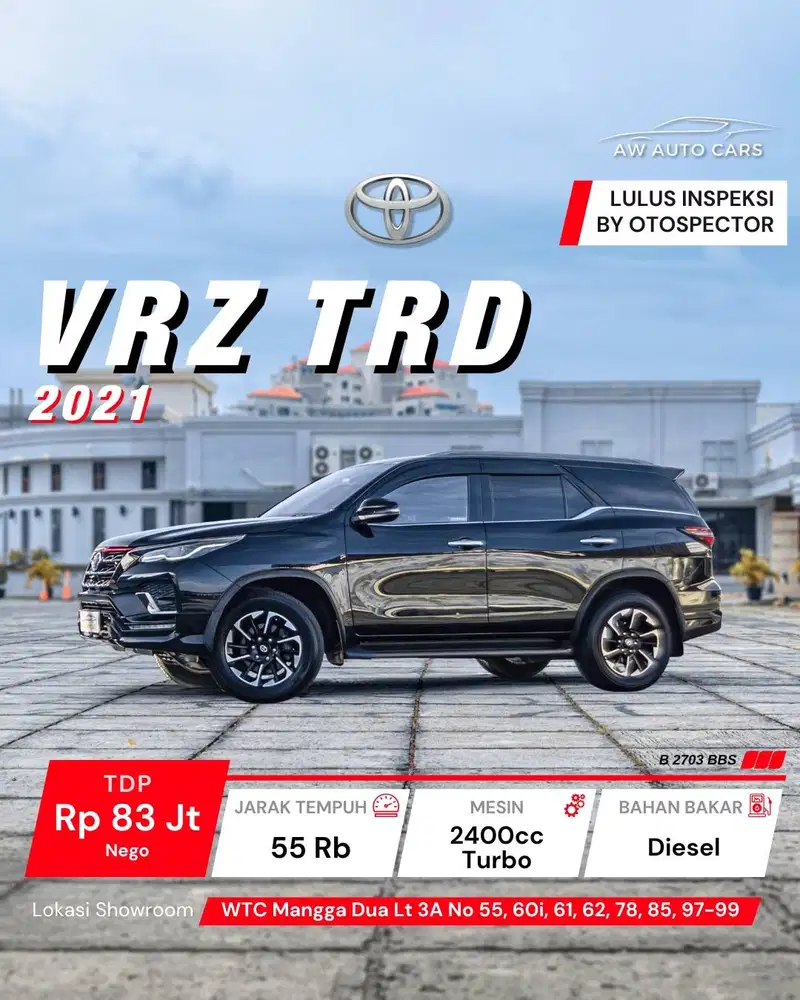 Toyota Fortuner VRZ TRD NIK 2021 mdl 2.4 gr 2.8 2022