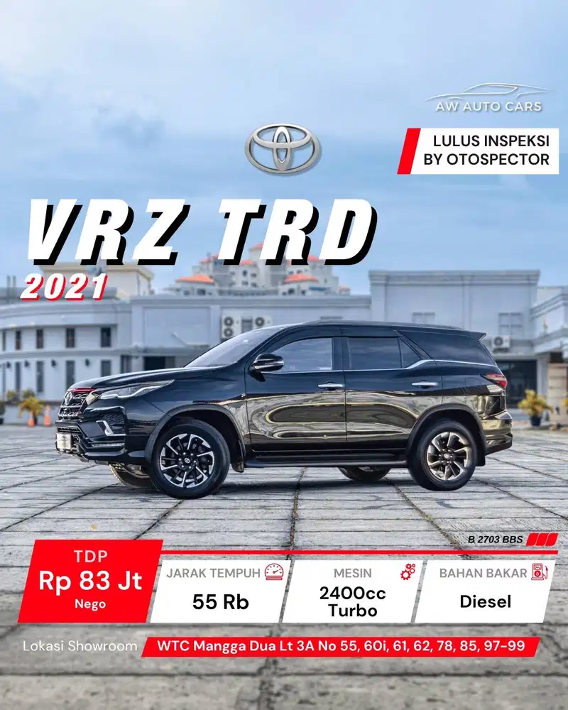 Toyota Fortuner VRZ TRD NIK 2021 mdl 2.4 gr 2.8 2022