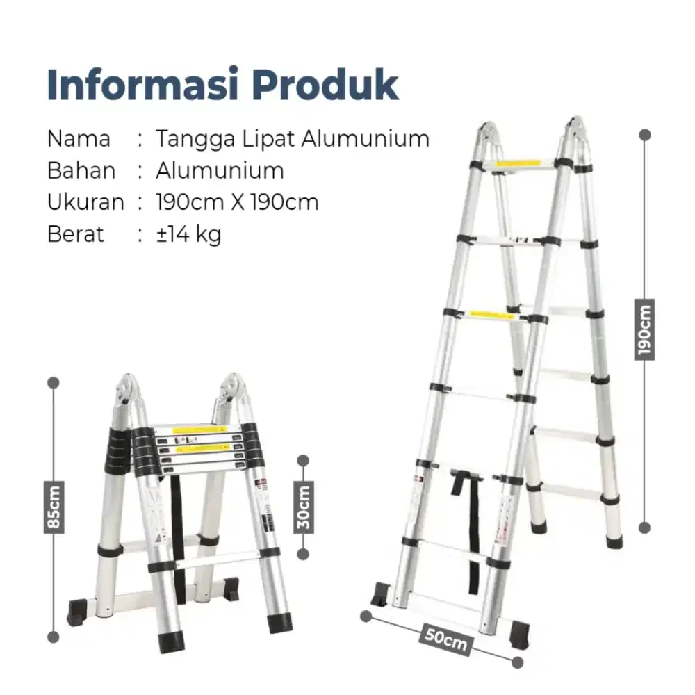 3,8 meter tangga lipat teleskopik double aluminium