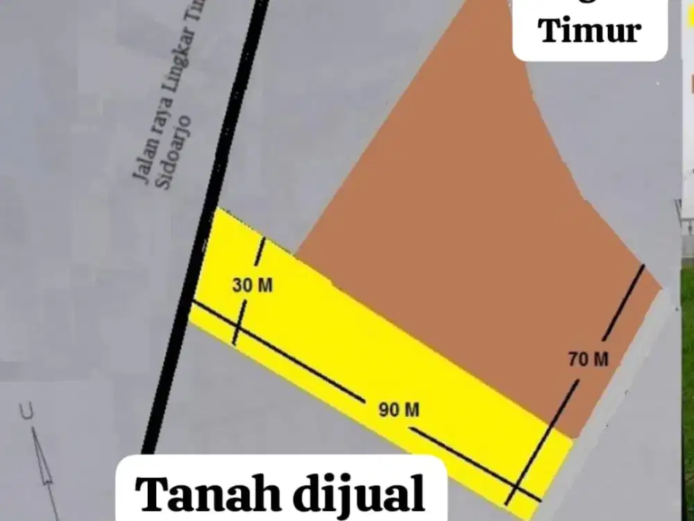 Komersial Area Cocok Buat Segala Usaha Dijual Tanah Raya Lingkar Timur Sidoarjo