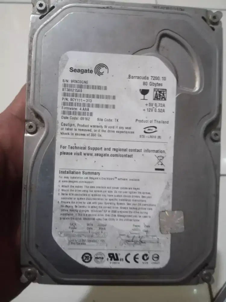 Hardisk aeagetee 80gb normal idup