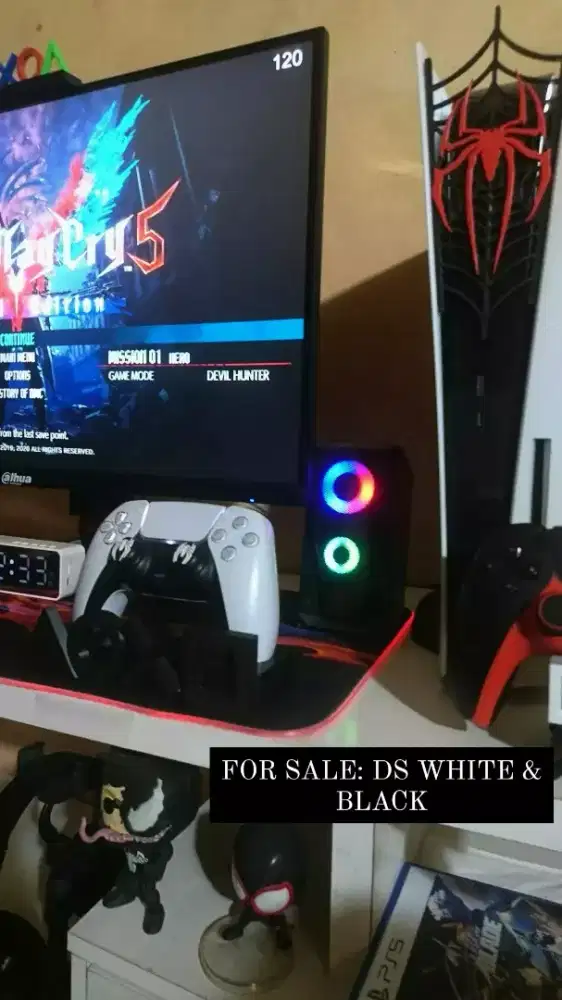 Paket Dualsense/stik ori mesin PS5 putih & hitam polosan super murah