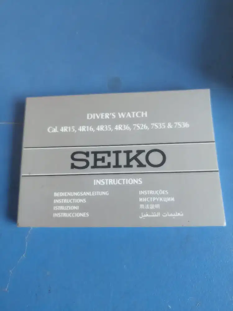 Buku Manual Petunjuk Jam Seiko Cal 4R35 4R36 7S26 7S36 7S35 New Ori