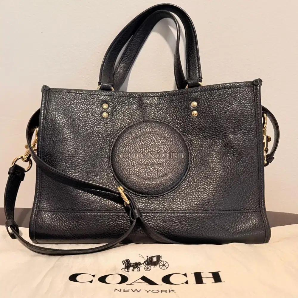 Preloved Coach Tote Bag Full Black 20